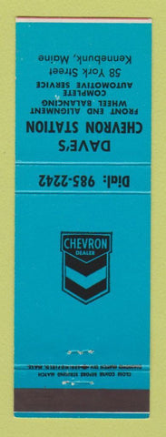 Matchbook Cover - Chevron oil gas Dave's Kennebunk ME BLUE