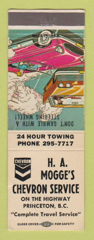 Matchbook Cover - Chevron oil gas HA Mogge's Princeton BC WEAR