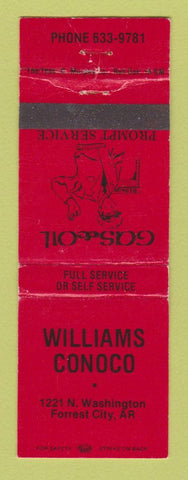 Matchbook Cover - Conoco oil gas Williams Forrest City AR