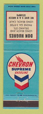 Matchbook Cover - Chevron oil gas Don Hughes Long Beach CA WEAR