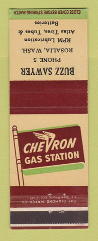 Matchbook Cover - Chevron oil gas Buzz Sawyer Rosalia WA low phone #