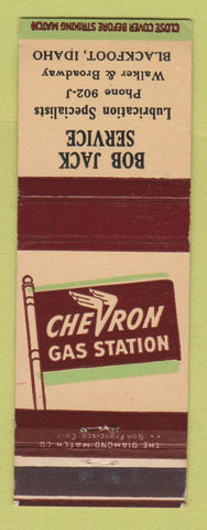 Matchbook Cover - Chevron oil gas Bob Jack Blackfoot ID