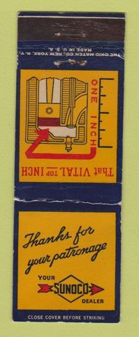 Matchbook Cover - Sunoco oil gas Vital Top Inch WEAR LAMINATED