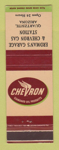 Matchbook Cover - Chevron oil gas Erdman's Garage Quartsite AZ
