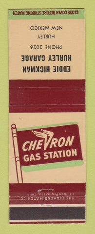 Matchbook Cover - Chevron oil gas Eddie Hickman Hurley NM low phone #