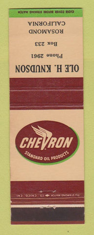 Matchbook Cover - Chevron oil gas Ole Knudson Roamond CA low phone #