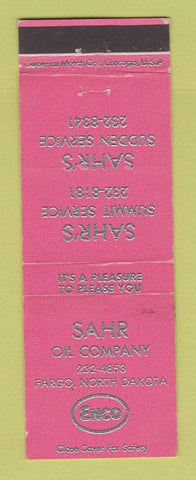 Matchbook Cover - Enco oil gas Sahr Fargo ND WEAR