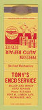 Matchbook Cover - Enco oil gas Tony's Milwaukee WI WEAR