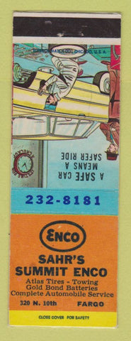 Matchbook Cover - Enco oil gas Sahr Fargo ND WEAR LAMINATED
