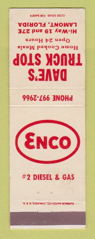 Matchbook Cover - Enco oil gas Dave's Truck Stop LaMont FL