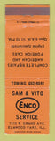 Matchbook Cover - Enco oil gas Sam & Vito Elmwood Park IL WEAR