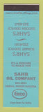 Matchbook Cover - Enco oil gas Sahr Fargo ND BLUE