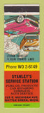 Matchbook Cover - Pure oil gas Stanley's Battle Creek MI