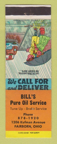Matchbook Cover - Pure oil gas Bill's Fairborn OH