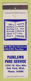 Matchbook Cover - Pure oil gas Parklane Oak Park MI LAMINATED