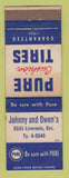 Matchbook Cover - Pure oil gas Johnny and Owen's Detroit MI WEAR