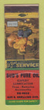 Matchbook Cover - Pure oil gas Bud's  LAMINATED