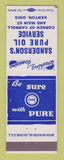 Matchbook Cover - Pure oil gas Sanderson's Kenton OH