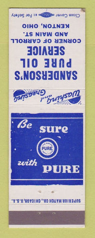 Matchbook Cover - Pure oil gas Sanderson's Kenton OH