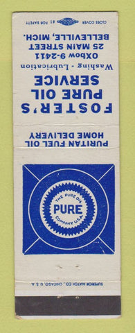 Matchbook Cover - Pure oil gas Foster's Belleville MI