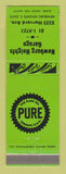 Matchbook Cover - Pure oil gas Newburg Heights Garage OH GREEN