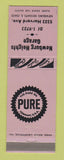 Matchbook Cover - Pure oil gas Newburg Heights Garage OH LAVENDER