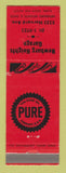 Matchbook Cover - Pure oil gas Newburg Heights Garage OH RED