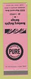 Matchbook Cover - Pure oil gas Newburg Heights Garage OH PINK