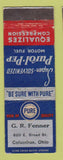 Matchbook Cover - Pure oil gas GR Fenner Columbus OH WEAR