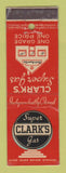 Matchbook Cover - Clark's oil gas feature WEAR LAMINATED