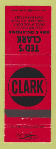 Matchbook Cover - Clark oil gas Ted's