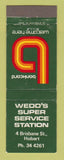 Matchbook Cover - Wedd's oil gas Hobart Australia Bankcard