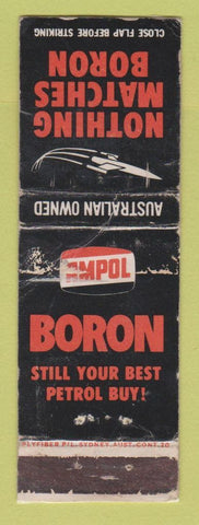 Matchbook Cover - Boron oil gas Australia WORN LAMINATED