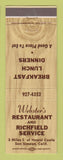 Matchbook Cover - Richfield oil gas Webster's Restaurant San Simeon CA