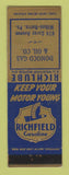 Matchbook Cover - Richfield oil gas Domoco Wilkes Barre PA #1 LAMINATED