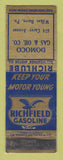 Matchbook Cover - Richfield oil gas Domoco Wilkes Barre PA WEAR #2 LAMINATED