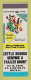 Matchbook Cover - Sunoco oil gas Zettle Milton PA LAMINATED