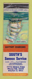 Matchbook Cover - Sunoco oil gas South's Dayton OH WEAR LAMINATED