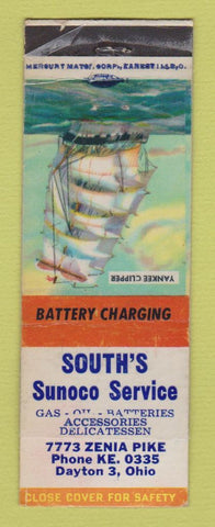 Matchbook Cover - Sunoco oil gas South's Dayton OH WEAR LAMINATED