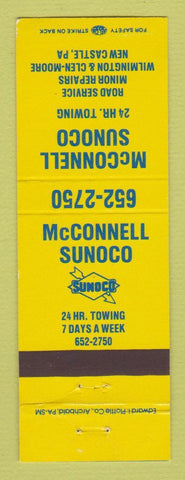 Matchbook Cover - Sunoco oil gas McConnell New Castle PA