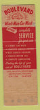 Matchbook Cover - Sunoco oil gas Boulevard Car Wash Arlington VA WORN LAMINATED