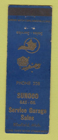 Matchbook Cover - Sunoco oil gas Pontiac Blissfield MI WEAR