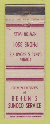 Matchbook Cover - Sunoco oil gas Behun's Newton Falls OH WEAR LAMINATED