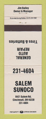 Matchbook Cover - Sunoco oil gas Salem Cincinnati OH