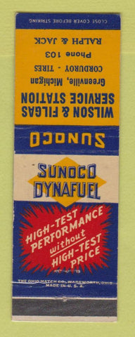 Matchbook Cover - Sunoco oil gas Wilson & Filgas Greenville MI LAMINATED