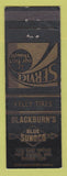 Matchbook Cover - Sunoco oil gas Blackburn's New Castle IN WORN LAMINATED