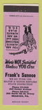 Matchbook Cover - Sunoco oil gas Frank's Reading PA LAVENDER