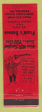 Matchbook Cover - Sunoco oil gas Frank's Reading PA RED
