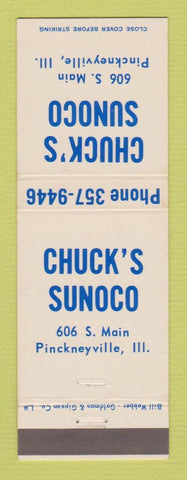Matchbook Cover - Sunoco oil gas Chuck's Pinckneyville IL