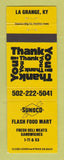 Matchbook Cover - Sunoco oil gas Flash Food Mart La Grange KY